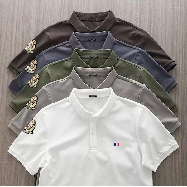 Polos masculinas de algodão de alta qualidade tipo ajuste verão camisas polo masculinas plus size XS-5XL manga curta lapela camiseta masculina tops camiseta