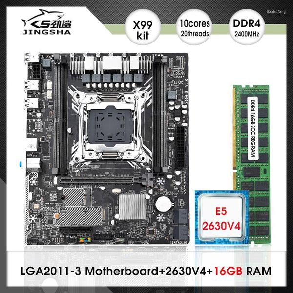 Placas-mãe x99 m-g lga2011-3 kit de placa-mãe com Intel Xeon E5 2630 V4 CPU e 1 16 GB 2400MHz DDR4 Recc Memory Set