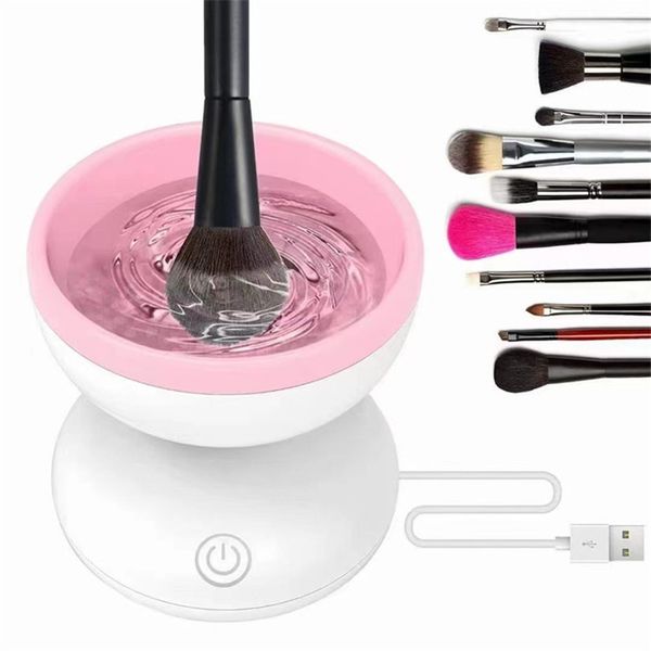 Macchina elettrica per la pulizia dei pennelli per trucco con ricarica USB Strumento per la pulizia dei pennelli per trucco portatile con pennello cosmetico automatico