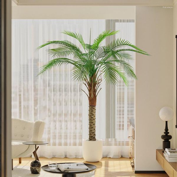 Fiori decorativi 3M Grande albero di cocco artificiale Pianta in vaso Decorazione tropicale Paesaggio Palm Bionic False Needle Kui Piante verdi