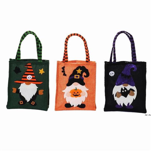 Decorações de Natal Handbag Kids Gift Candy Bag Sacos de linho para festival Party sem rosto