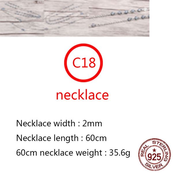 C18 Collana in argento sterling S925 Moda personalizzata Stile punk hip-hop Versatile Retro Cross Solid Ball Lettera Forma regalo per amante