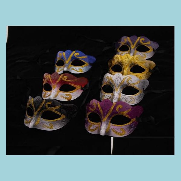Máscaras de festa máscara de halloween veneziana máscara uni brilho mardi gras cosplay presente mix color gota entrega home garden festi dhk7o