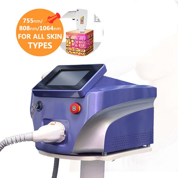 Laser a diodi HIGH Power Hair Remove 3 lunghezze d'onda 755 808 1064nm Macchina per la depilazione desktop Ringiovanimento della pelle Attrezzatura professionale per salone di bellezza indolore