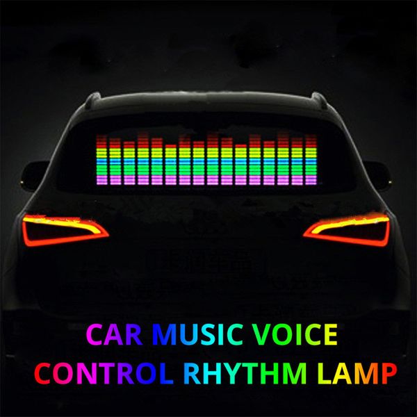 Parti Etkinliği Malzemeleri Parlak araba müzik ritmi lambası sesle etkinleştirilmiş renkli flaş LED El sayfası çıkartmaları dış aksesuarlar