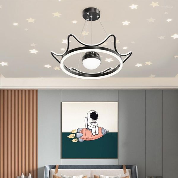 Lampade a sospensione Luci per camera da letto Corona Caldo Romantico Cielo stellato Camera per bambini Led Decorazioni per interni moderne e semplici