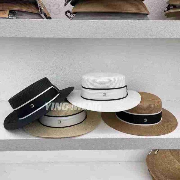 Wide Brim Hats Designer de balde de verão Pure Summer Outing Beach Sol Shading Grass Top British British Small Fresh OBJH