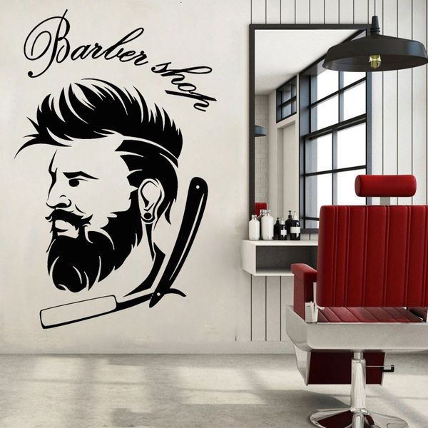 Duvar Çıkartmaları Barber Shop Duvar Stickers Barber Icons Vinil Stickers Erkek Saç Salon Çıkartmaları Tıraş Sanat Eşleştirmeleri Mağaza Penceresi Dekorasyonları 230331