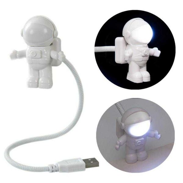 Gece Işıkları Led Astronot Gece Işık USB Masa Lambası Esnek LED Gece Işığı 5V Okuma Masa Işık Uzay Adamı Dizüstü Bilgisayar için Dekorasyon Lambası P230331
