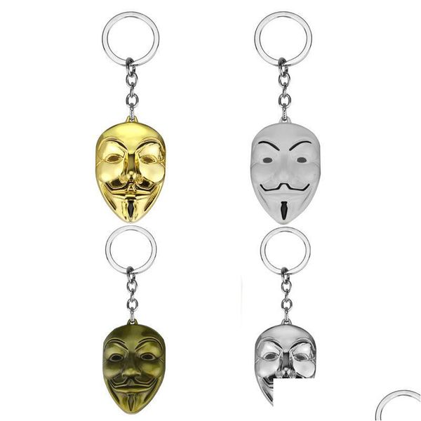 Партийная предположение V для Vendetta Key Chain Women Men Men Man Mask Mask Cring Cring Holder Souvenir Dister