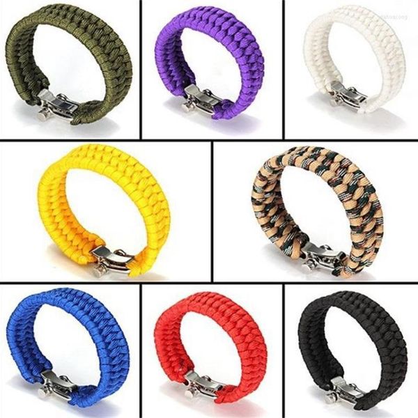 Gadgets ao ar livre Bracelets Paracord trançados para homens Mulheres acampando de pára-quedas com corda de pára-quedas multifuncionais 2023 ajustáveis ​​2023