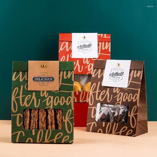 Geschenkverpackung 10 Stück Hochzeitsfeier Kraftpapier für kleine Unternehmen Großhandel Verpackung transparent Süßigkeiten Keks Einkaufstasche 2023