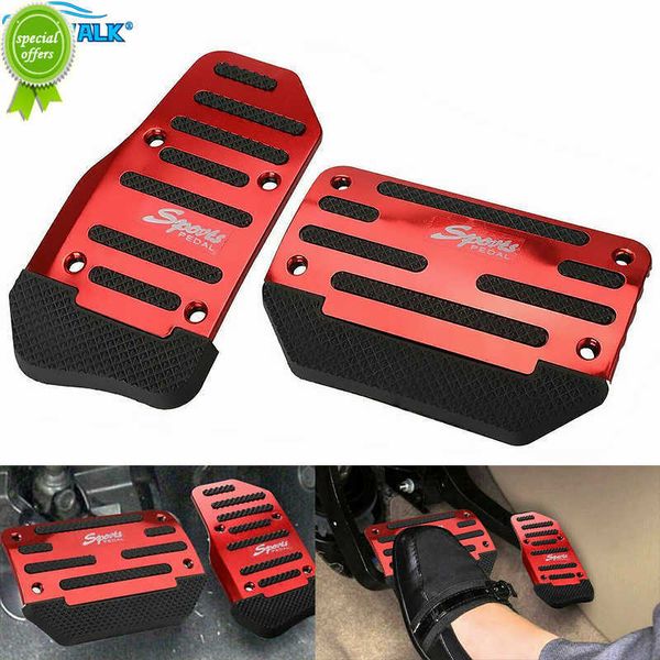 Novos pedais de carro universal 2pcs cobrem o acelerador de freio automático de alumínio