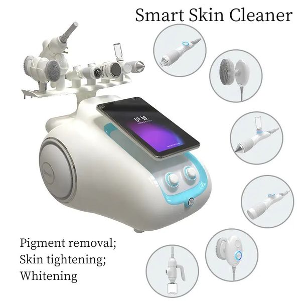 6 in 1 Oxygen Jet Smart Skin Care Beauty Salon Equipment RF BIO Rimozione del pigmento ad ultrasuoni Rimozione dei pori Microdermoabrasione Idra Dermoabrasione Macchina