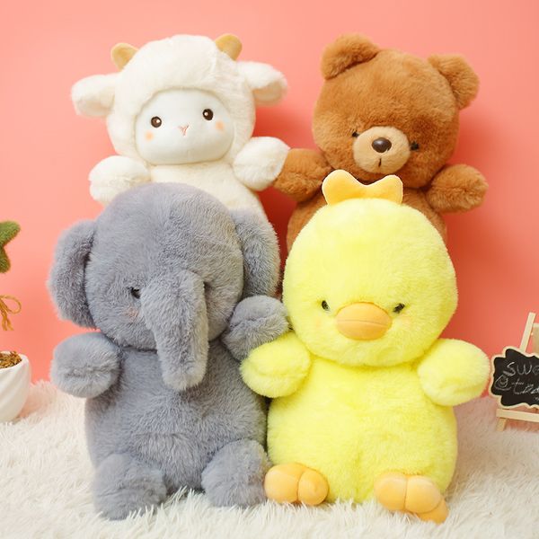 23 cm Cartoon Tiere Plüschtiere Teddybär Schaf Elefant Küken Plüschtier Gefüllte Weiche Baby Schlaf Puppe Kawaii Geschenk Spielzeug für Kinder Kinder LA592