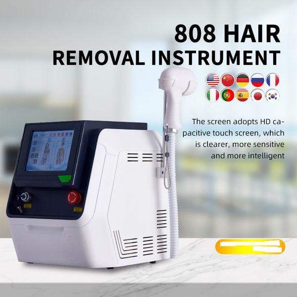 Instrumento de beleza profissional de beleza Popualr Diodo Remoção de cabelo a laser Três comprimento de onda 808 755 1064 Diodo Depilation Facial Beauty Salon Machine Equipment