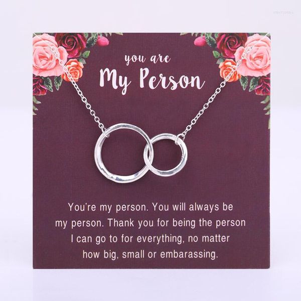 Collane con ciondolo You Are My Person Catena d'amore Donna Uomo Gioielli unisex Amici Amicizia Regalo di Natale Goccia