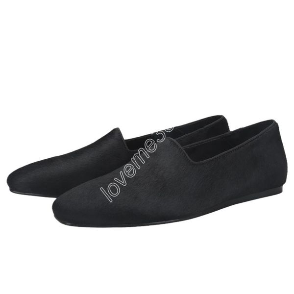 Scarpe da ballo da uomo premium True Horsehair, ballerine slip-on, soletta in pelle traspirante, taglie forti, fatte a mano a Guang Zhou