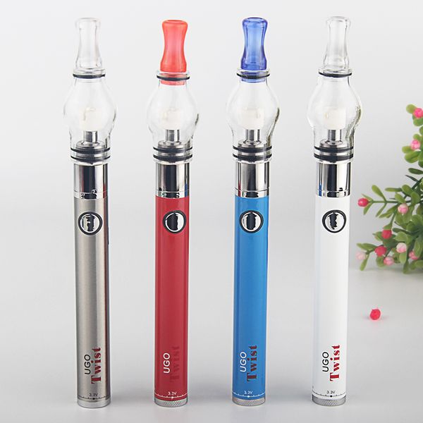 1 pz 510 Vape-Pen UGO Twist Vaporizzatore Cera Vape Starter Kit UGO-Twist Batteria a tensione variabile Multi colori E Sigaretta Vapes Kit custodia da viaggio