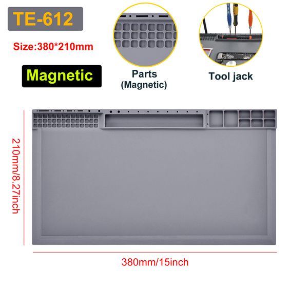 Tappetino da lavoro per stazione di saldatura magnetica in silicone con isolamento termico Tappetino per riparazione elettronica per tappetino resistente al calore per laptop cellulare