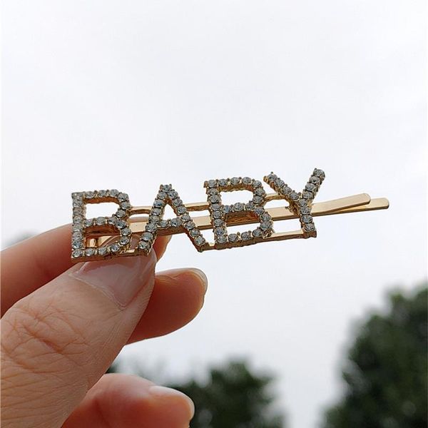 Haarspangen Haarspangen Baby Mädchen Clip Zubehör für Mädchen Gold Silber Farbe Haarnadeln Weihnachtsgeschenk Kristall Schmuck Buchstaben Stirnband