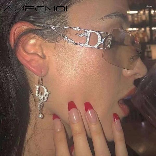 Sonnenbrille Vintage Y2k Einteilige Randlose Frauen Für Männer Modedesigner Trending Hohl Punk Hip Hop Sonnenbrille