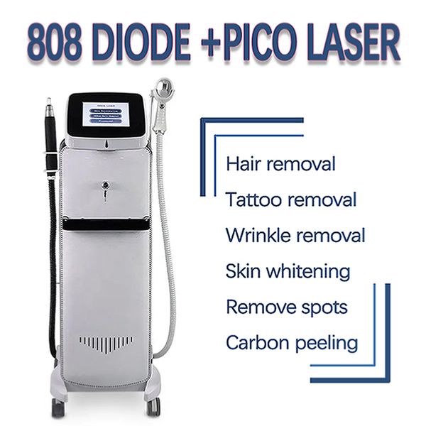 Macchina per la depilazione del laser a diodi 808 2 IN 1 dispositivo di rimozione del tatuaggio laser pico Indolore permanente 810nm Laser per la cura della pelle Beauty Spa Clinic Salon Equipment