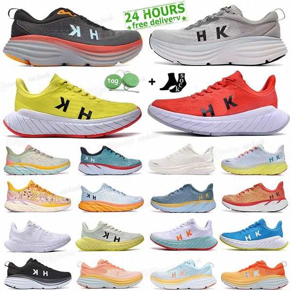 Hoka Shoes One Bondi 8 Clifton Athletic Sneakers Hokas 7 Carbon X2 Shadow Triple Black White Mens Trainers поднимаются на HK One Runner Walking Joggin E9SD##
