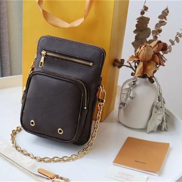 Designer-Luxustaschen Utility Wallet Chain Straps Totes Mini-Taschen Schlüsseltaschen mit verstellbaren Trägern Cross Body für Männer Frauen Reißverschluss Leder Handytasche M80746