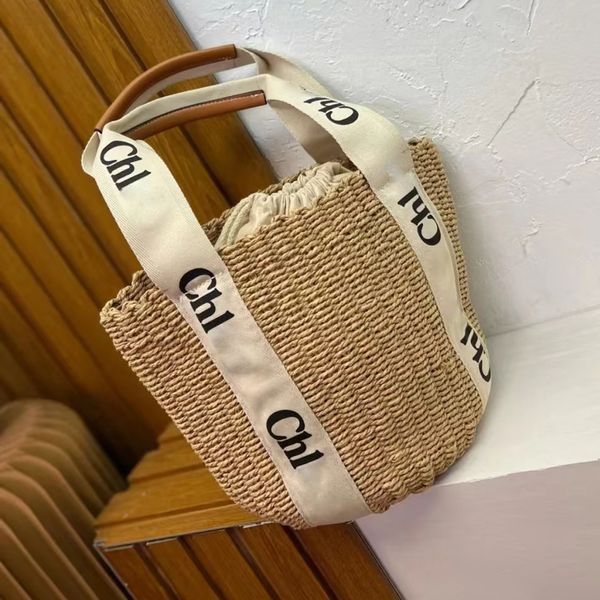 Borsa da spiaggia di lusso in rafia di paglia Borsa da donna Hobo Woody di alta qualità Borsa a tracolla da uomo Borse firmate Portafogli Borse a tracolla moda Borse a secchiello con pochette a tracolla