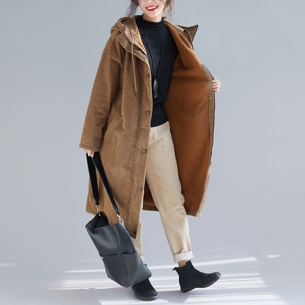Damen Trenchcoat Kleidung Cord für Damen Jacke Oberbekleidung Französischer Stil Umlegekragen Solide Koreanische Version 230331