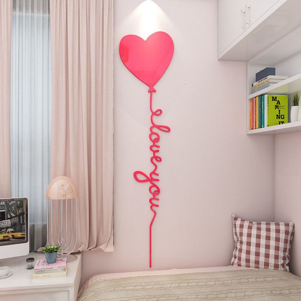 Adesivi murali Palloncino creativo 3D Decalcomania da muro Ragazza Camera da letto Carta da parati Decorazione Soggiorno TV Sfondo Adesivo 230331