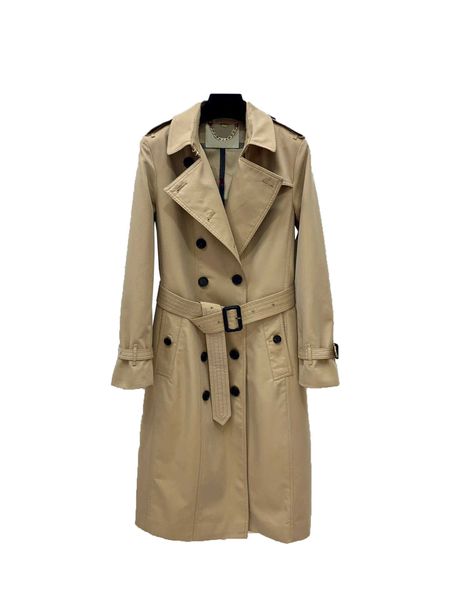 Mulheres Trench Coats Mulheres Designer Long Trench Coat Tecido impermeável tem uma textura forte um duplo sem saco de poeira Roupas de marca