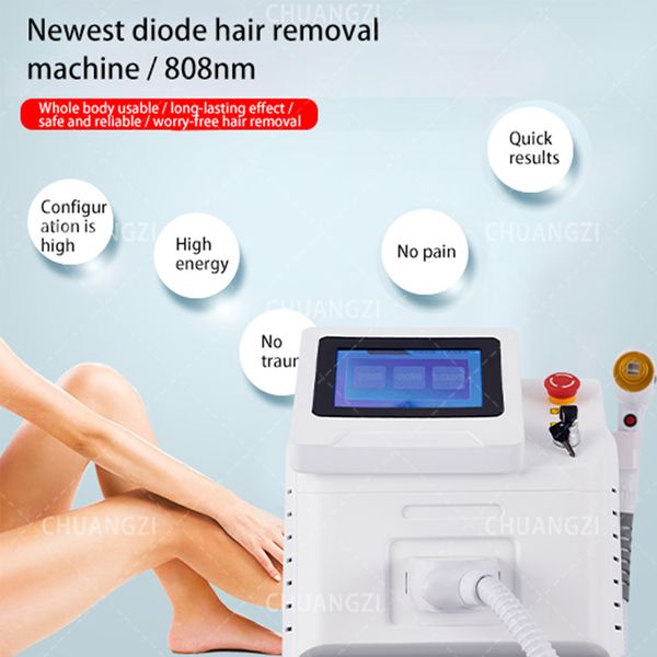 Novo instrumento de beleza em casa Popualr Ice Platinum Hair Remove Machine 2000W Diodo LA-SER Cabeça de resfriamento 3 ondas 808 755 1064nm Mulheres Epilador de corpo de rosto indolor