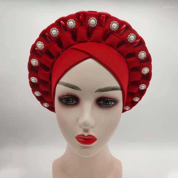 Abbigliamento etnico 2023 Handmade African Auto Gele Headties Ready To Wear Women Turban Caps Nigerian Head Wraps Matrimonio tradizionale Aso Oke