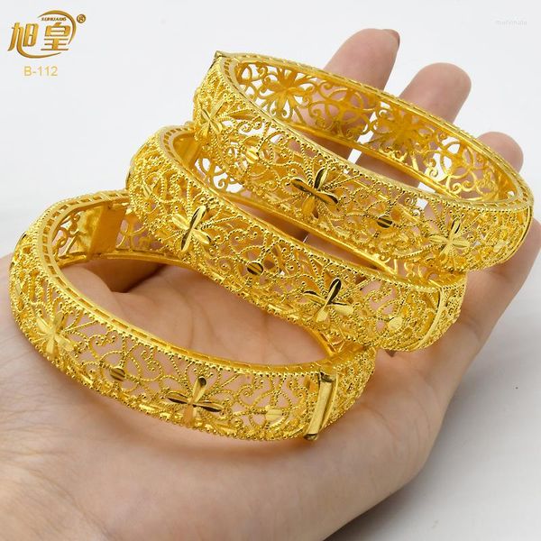 Bangle Xuhuang Dubai 24k Bangles Bangles Banquetes Jóias Presentes de Banquetes de Jóias de Jóias Designer de pulseira de charme árabe