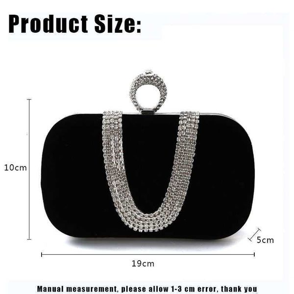 Diamond Party Red Bags Pochette di lusso Yoreai Luxury Diamonds Lady Black Women Chain Evening Shoulder Hands for Purse