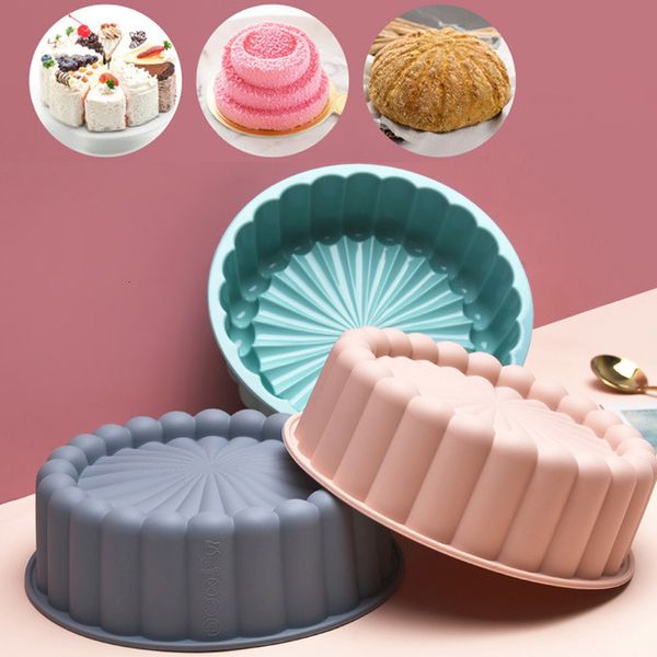 Stampi da forno Tortiera Rotonda Torte in silicone Stampo per flan di spugna Stampi per torta di fragole 230331