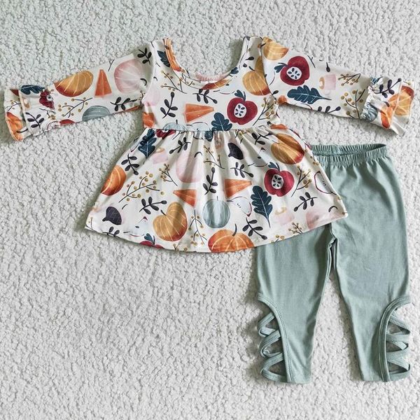 Completi di abbigliamento Autunno Boutique Pantaloni a maniche lunghe per ragazze Set zucca Halloween Baby Toddlers Vestiti per bambina Abiti per bambini all'ingrosso