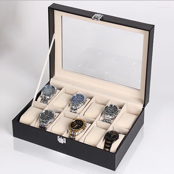 Sacchetti per gioielli Scatola per orologi di lusso con lucernario Shou Biao Xiang Cornice per display Puntelli Confezione a 12 bit