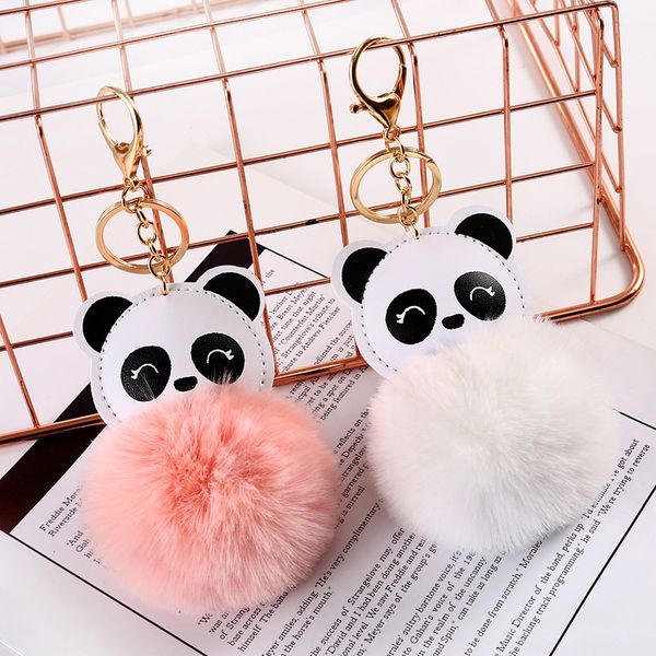 KAWAII PU PELLA PANDA PANDA TRASCHINE CON POM ARTIFICIO POM POM CINETTO PRESO PRESO DEL CHIAME PER RAGAZZE DEGLI RAGAZZATI