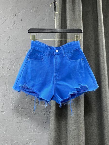 Damen-Shorts Damen-Denim-Shorts mit hoher Taille, lässig, fester Reißverschluss, modisch, locker, sexy, grün, A-Form, Sommerhose 230331