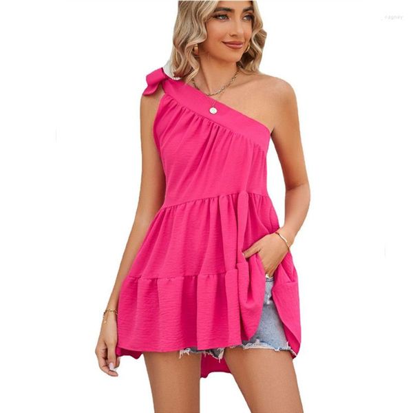 Blouses femininas Blusa de verão femme sexy um ombro sem mangas peplum blusas camisas de clube festas tops femininos e