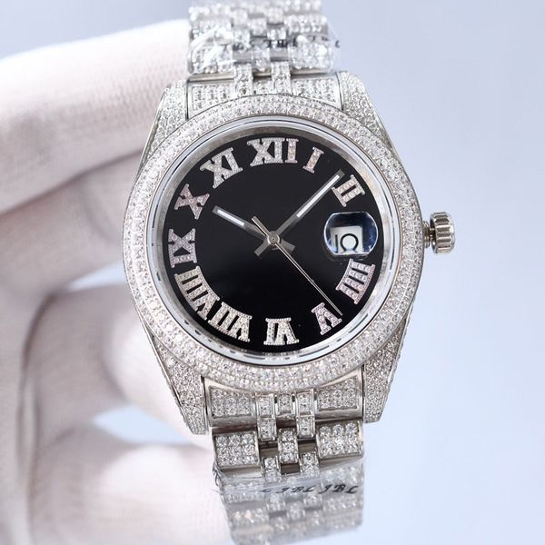Frau Diamant Uhrwerk Herren automatische Silber Bewegung Dame Uhren Kleid Edelstahl Saphir wasserdicht leuchtende Paare klassische Armbanduhren