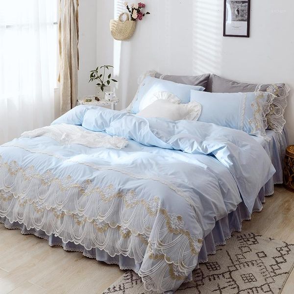 Bedding Define Summer Lace Edge Edge de quatro peças Salia coreana Capa da capa do coração do coração