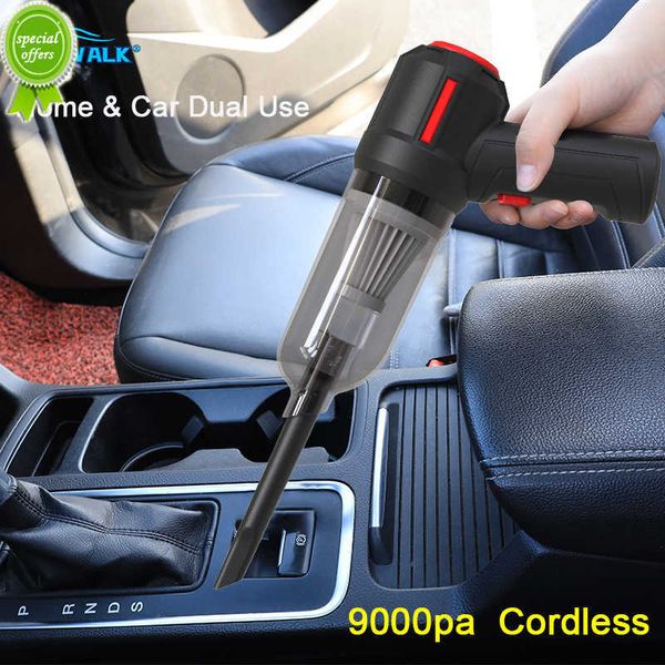 Novo 9000Pa Wireless Car Cleaner Clearlessless Handheld Vacuum Carro doméstico Dual Use Dual A vácuo portátil de pó de pó de pó de pó