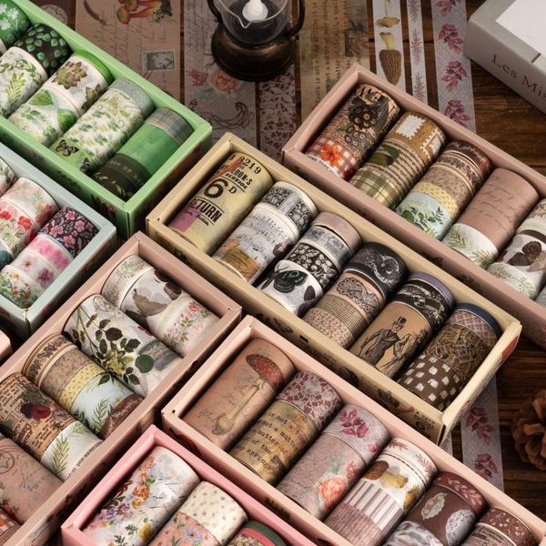 Embrulho de presente 18pcs/conjunto Retro Washi Tape Set Set