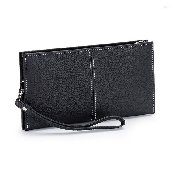 Geldbörsen COMFORSKIN Leder Damen Koreanische Version Reißverschluss Geldbörse Rindsleder Außenhandel Langer Stil Haltetasche Multi Card Money Clip