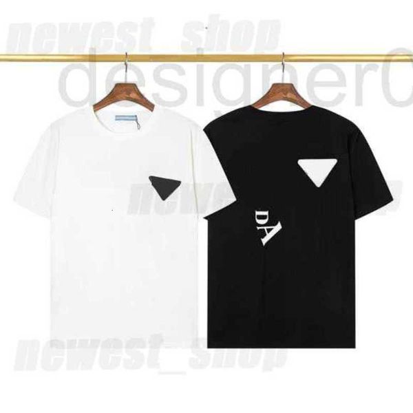 Camisetas masculinas Popular 2023 Designer Mens camiseta camiseta de luxo letra clássica triangle impressão traseira branca tshirts vermelhos roupas simples casuais slim fit tee top c3r3