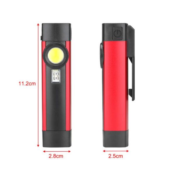 Tragbare Stift-Taschenlampe mit Clip USB-wiederaufladbare UV-Stiftlampe LED-Stiftleuchten Magnet-Reparaturlampe Seiten-COB-Arbeitslicht